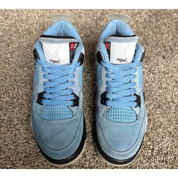 Nike Air Jordan 4 Retro University Blue UNC Size 7 Youth (Size 8.5 Women's) - Picture 3 of 8